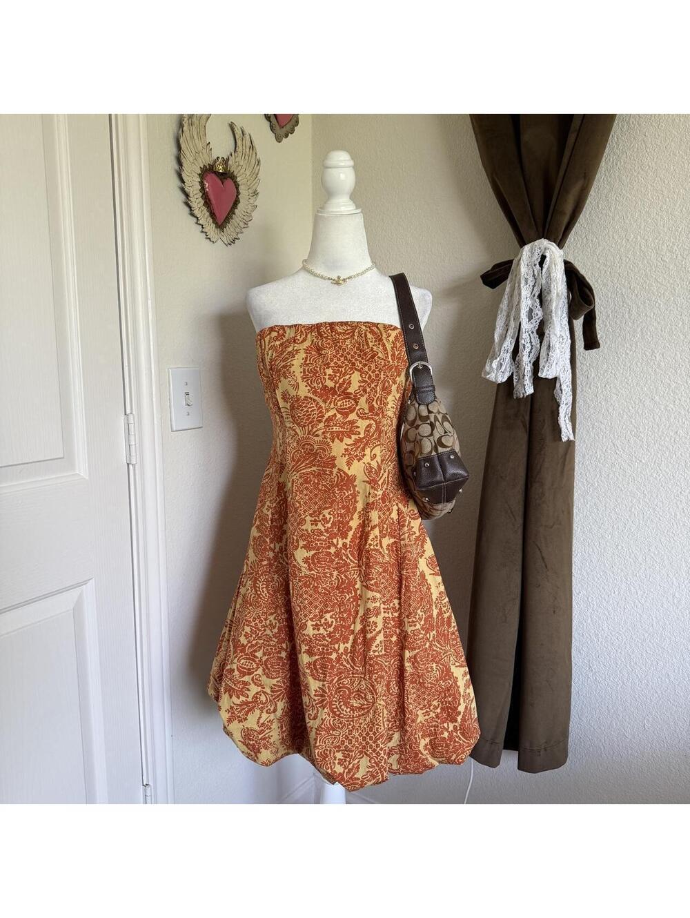Vintage Retro Anthropologie Plenty by Tracy Reese Whimsical Strapless Bubble Hem